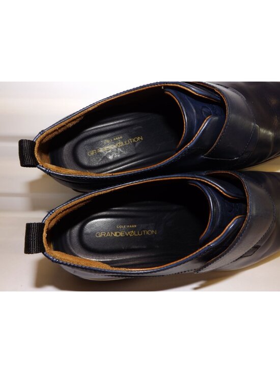 Cole Haan Mens GrandEvolution Navy Dark Purple Leather Monk Strap Shoes 11W main image 6
